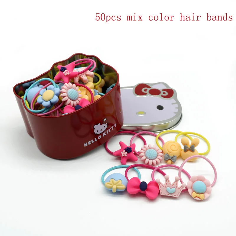 AD17075 50 штук заколки для волос в коробке hello kitty девочки дети украшения волос аксессуары лента бант зажим для волос шпильки - Цвет: F series