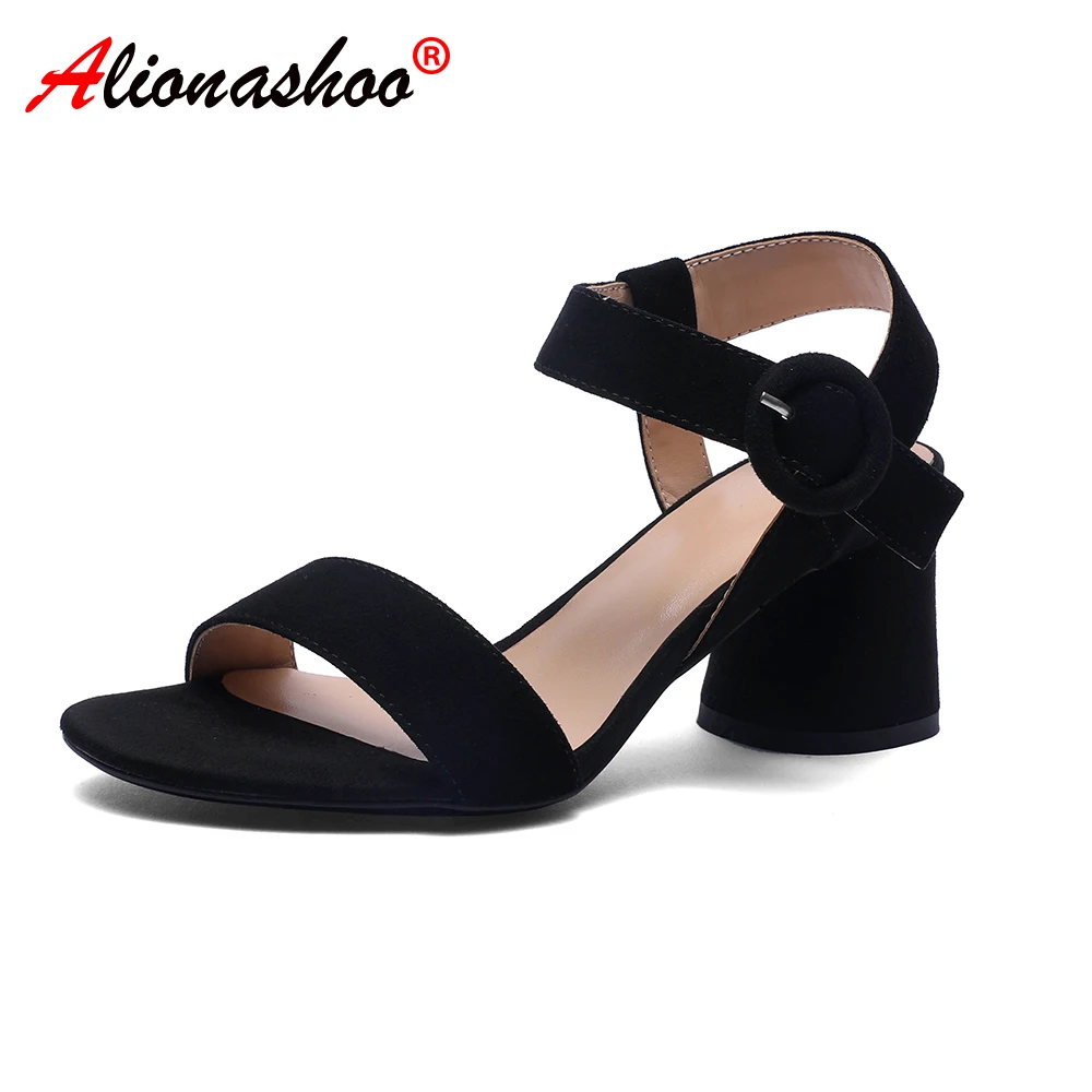 

Summer Sandals Shoes Woman 2019 Zapatos De Mujer Casual Women's Rubber Sole Studded Heels Buckle Ankle Strap Open Toe Sandals