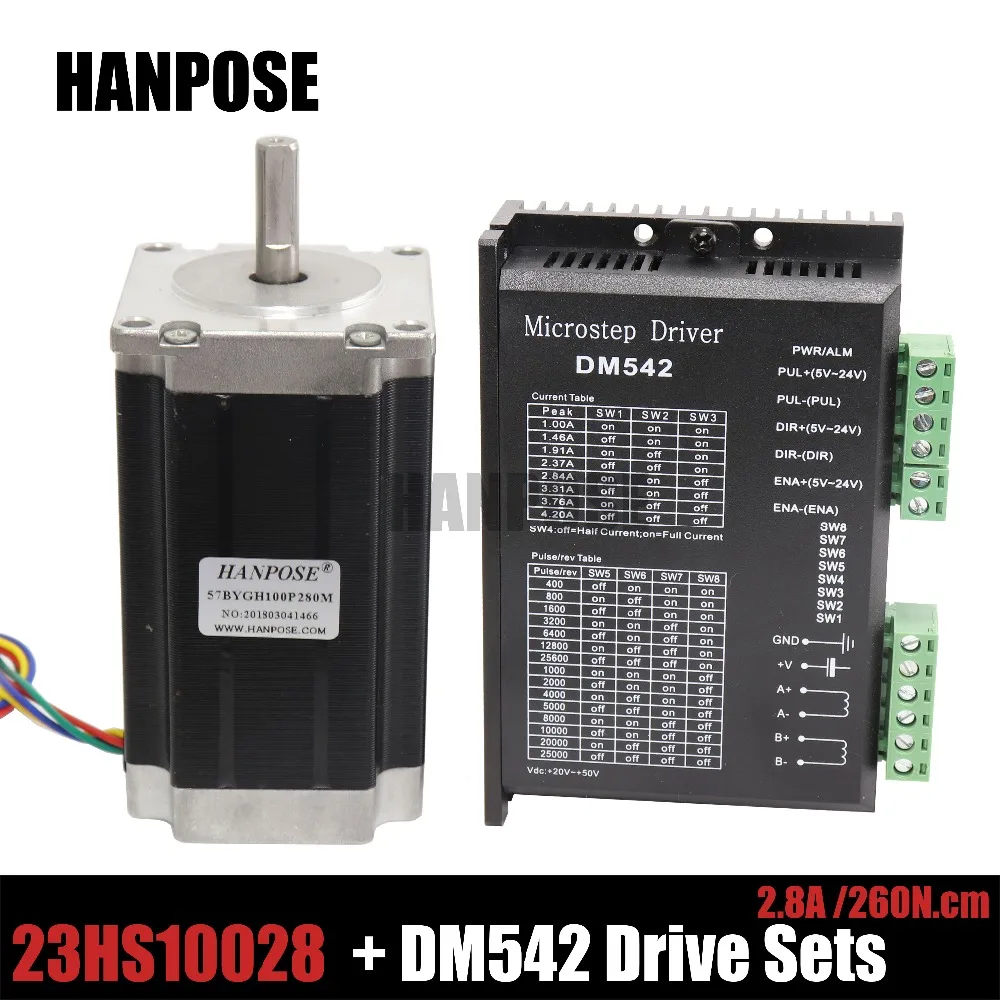 Шаговый двигатель Nema 23 57BYGH набор шаговых двигателей с ЧПУ 2 8a 3 0 нм (425 унций) DM542