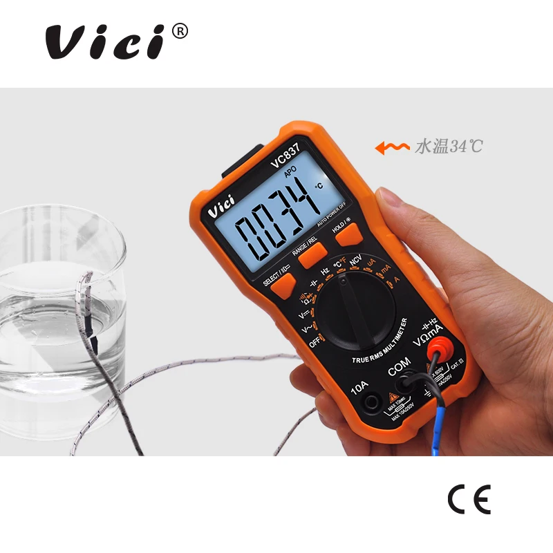 Цифровой мультиметр Vici VC837 DMM True RMS 3 5/6 Автоматический диапазон Емкость