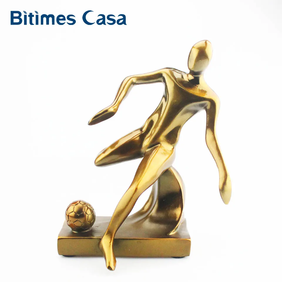melhor Bitimes Jogador de Futebol de Futebol Resina Estatuetas Em Miniatura Figuras Decorativas Ornamento Art Home Decoração Estátuas Esportes Estilo