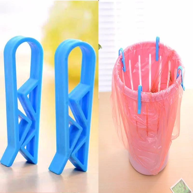 4pcs Rubbish Bag Anti-Slip Waste Basket Can Clip Fixation Clip Practical Garbage Clip Accessories Trash Bag Holder Clamp Home Storage Organization (5)