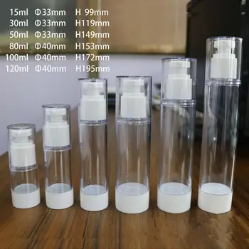 

15ml, 30ml, 50ml, 80ml, 100ml, 120ml vacuum bottles, cream bottles, packing bottles freeshipping 50pcs