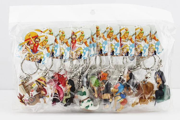 12pcs set One Piece Luffy Chopper Sanji Keychains One piece