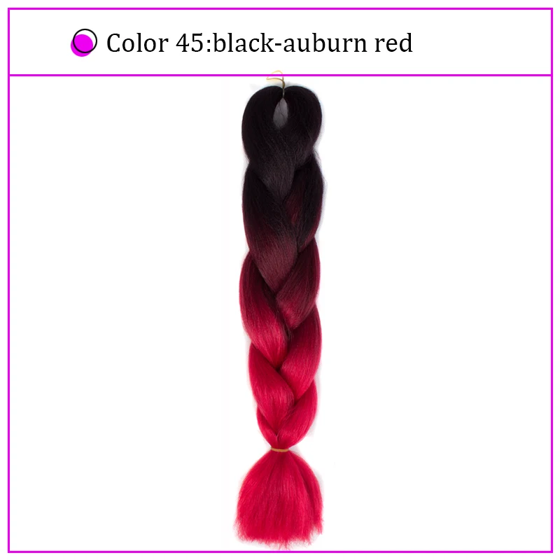 Yiyaobess Synthetic Ombre Braiding Hair Crochet Jumbo Braids Hair Extension 100g 24inch Black African Braids Pigtail Hair - Цвет: #14