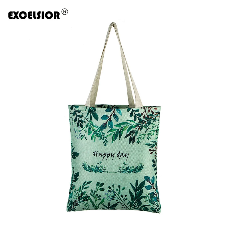

EXCELSIOR Floral Printed Canvas Tote Female Single Shopping Bags Large Capacity Women Canvas Beach Bags Casual Tote Feminina