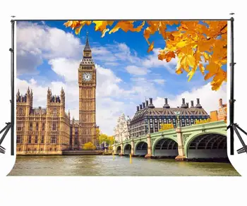 

7x5ft Big Ben Backdrop River Thames Palace of Westminster Studio Background UK City Room Mural for Photo Shoot