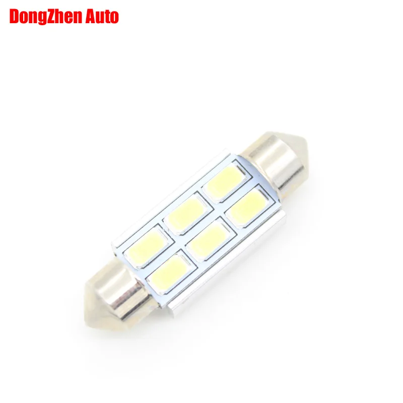 Dongzhen 50 шт. 24 В 6SMD Белый светодиодный 41 39 36 31 мм Автомобильный Купол гирлянда Интерьер лампочки авто автомобиль гирлянда номерной знак куполообразная крыша