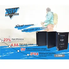 Солнечное зарядное устройство 28 Вт солнечная панель с тремя usb-портами водонепроницаемый складной безопасности и выживания Z0712