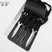 LLxxmm 4 шт./партия из нержавеющей стали Военный Дайвинг охотничий нож для спорта на открытом воздухе выживания тактический Походный нож кожаный чехол