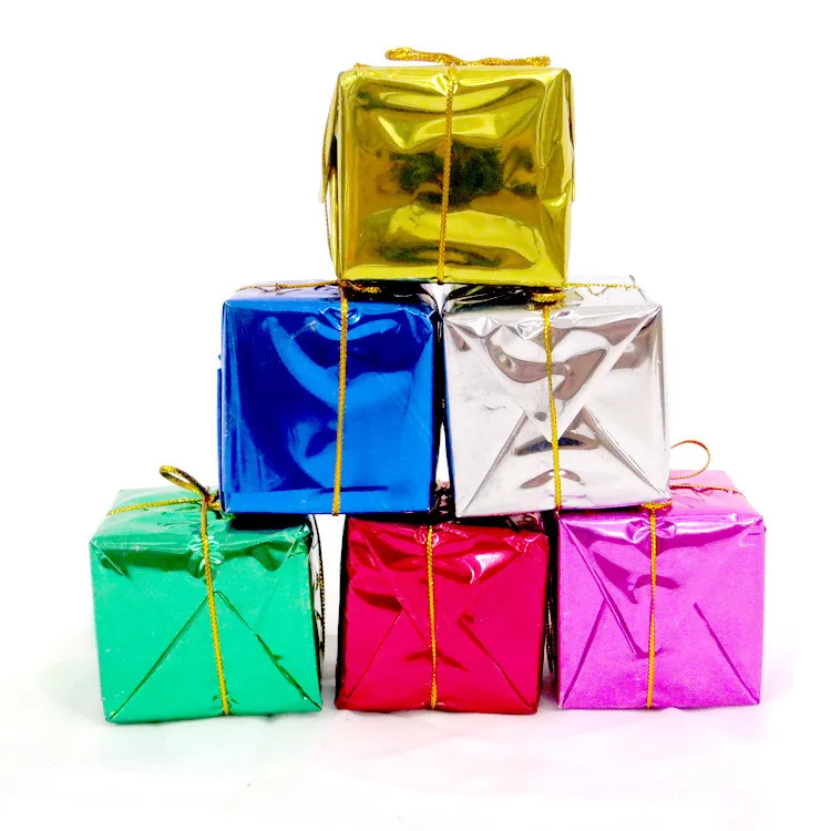 

12Pcs Christmas Tree Hanging Square Pendant Party Decoration Ornaments Xmas Christmas Hang Decoration
