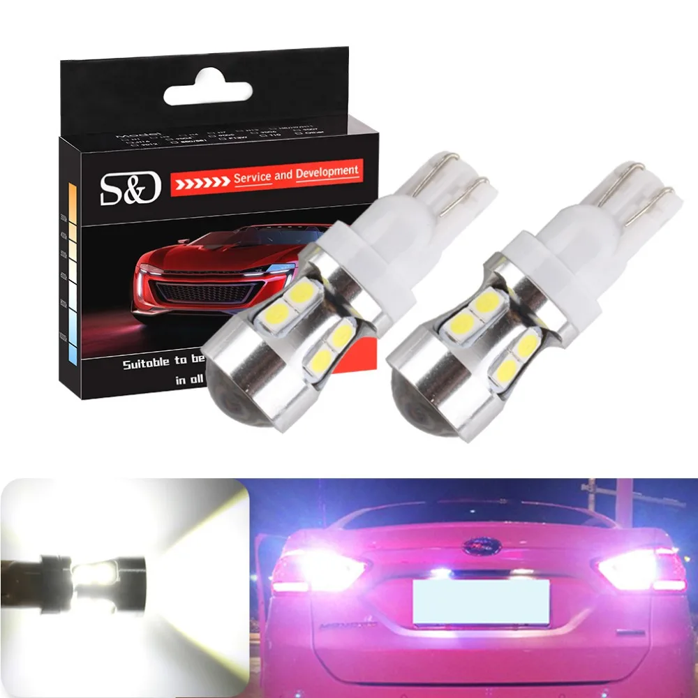 

2 шт., Автомобильные светодиодные лампы T10 LED W5W Canbus 194 168 6000