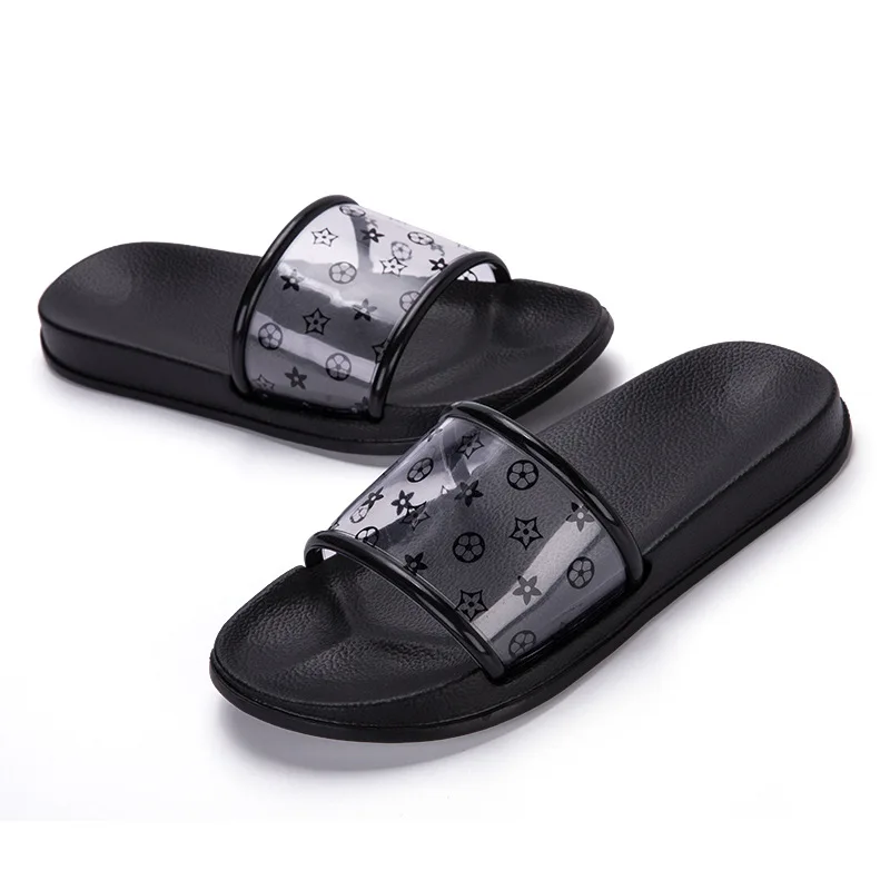 

Women Slippers Flat Shoes Summer Beach Slip On Slides Home Flip Flops Sandals Unisex Fashion Bathroom Transparent Slippers
