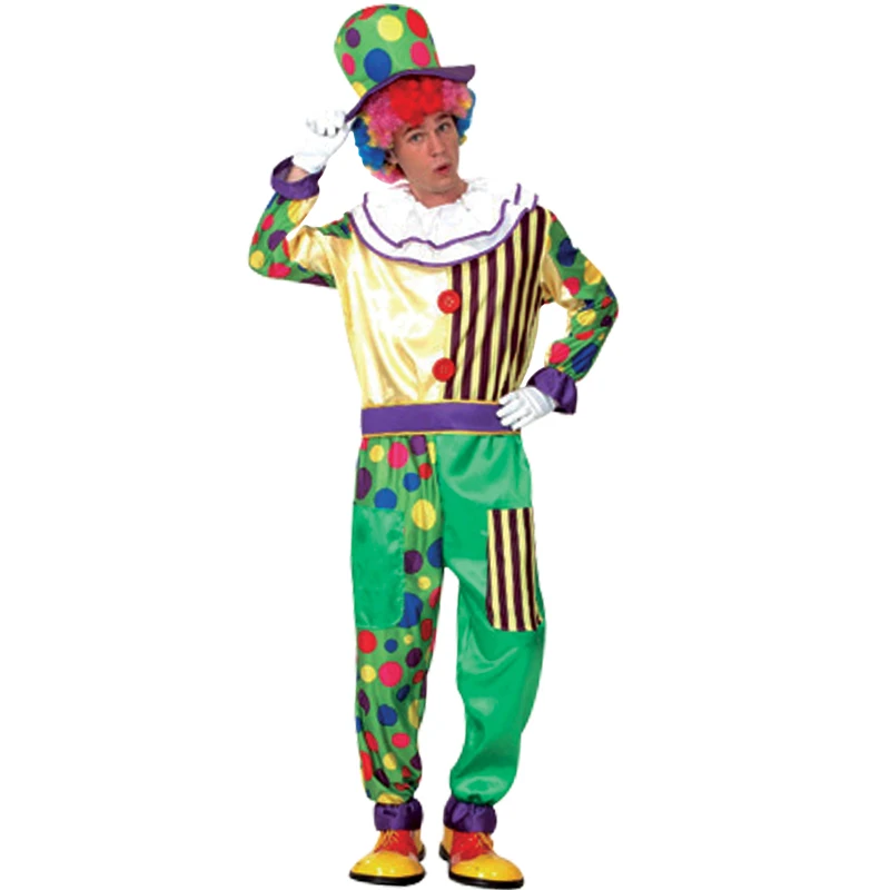Free shipping Halloween costume masquerade magician clown clothes suit
