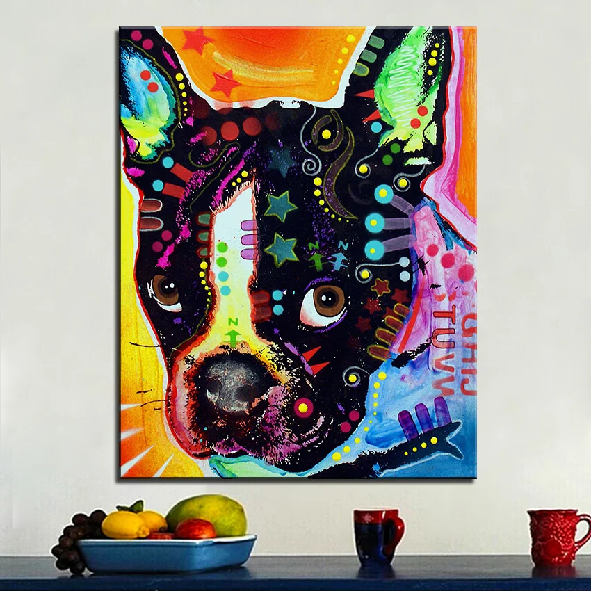 Large size Print Oil Painting Wall painting french bulldog