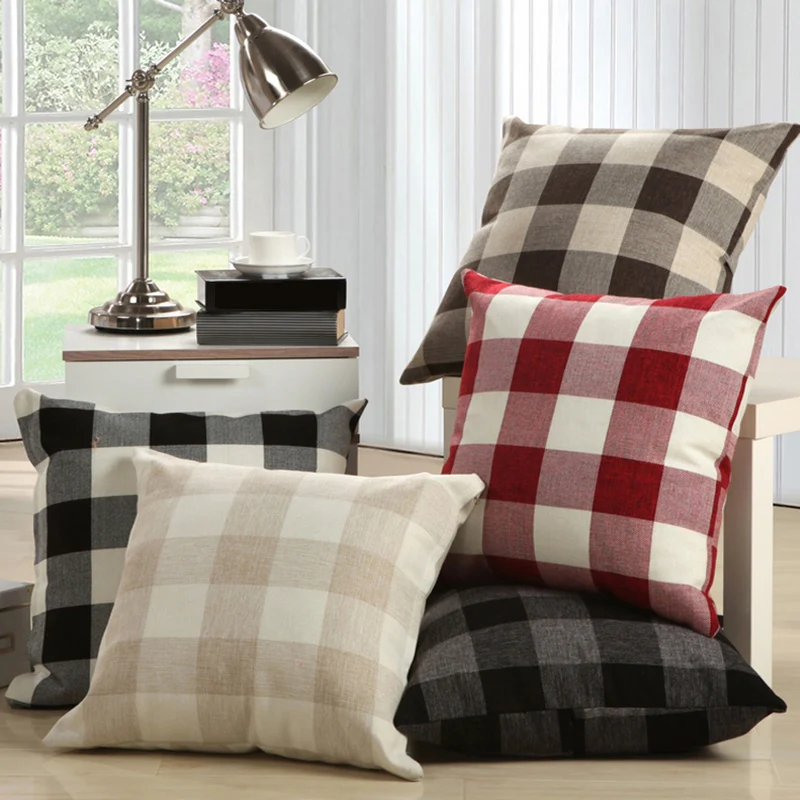 البوص وسادة تغطي أسود أحمر منقوشة مكتب صوفا ديكور رمي غطاء وسادة مربع المتوسط 45x45 سنتيمتر البوص وسادة تغطي أسود أحمر منقوشة مكتب صوفا ديكور رمي غطاء وسادة مربع المتوسط 45x45 سنتيمتر