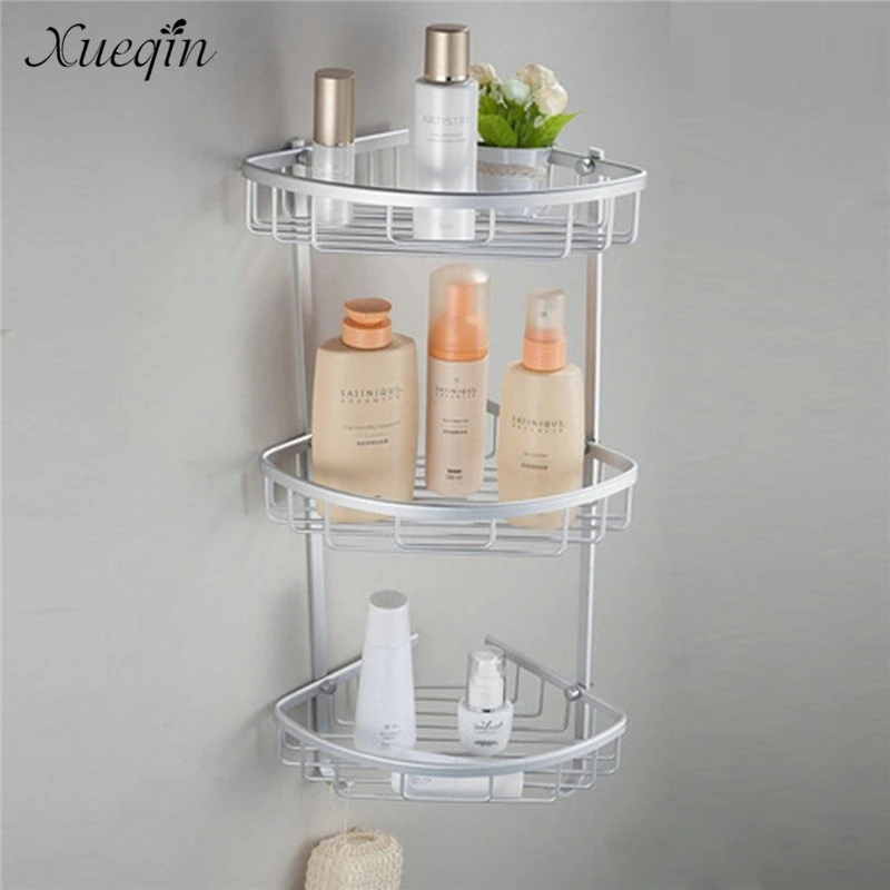 

Xueqin Space Aluminum Bathroom Corner Shelf Triangular Shower Shampoo Soap Cosmetic Storage Shelves Rack