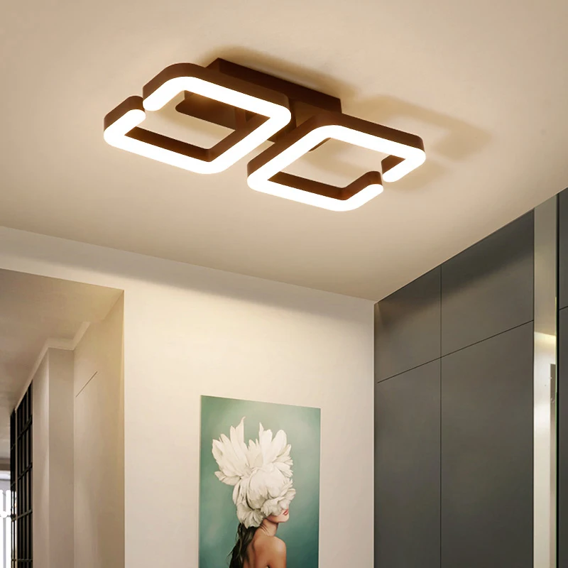 

Brown Modern Led Ceiling Chandelier Lamp Lampara de techo Chandelier led For Bedroom Balcony, aisle lustre cristal lampadario