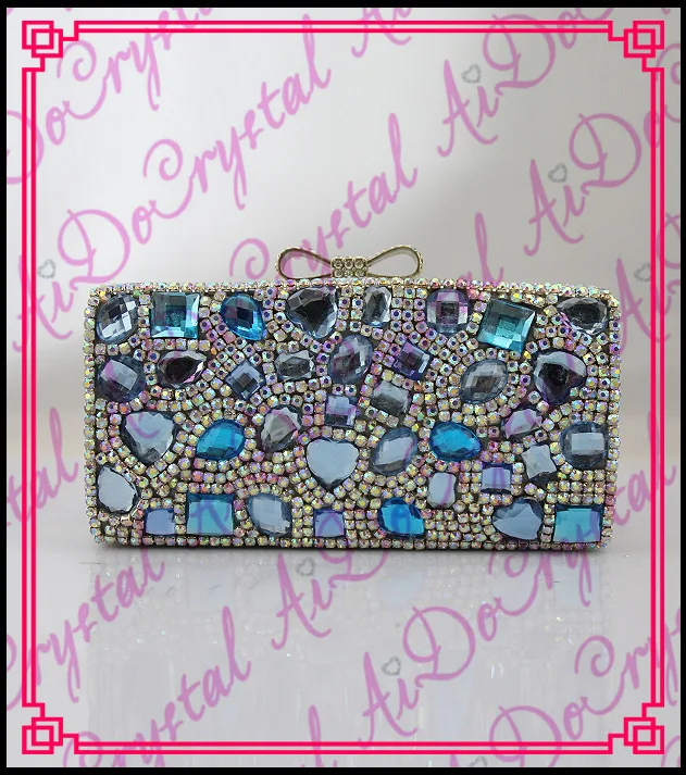 

Aidocrystal handmade blue pearls korea Style famous chinese brand women handbag for wedding party