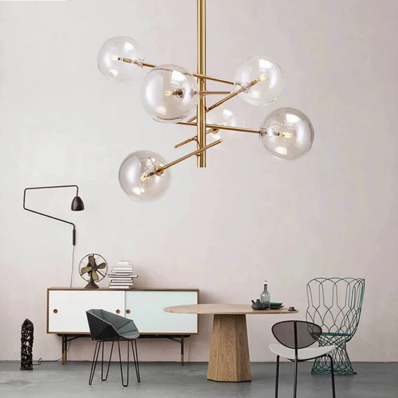 Итальянский дизайн лампа стеклянный шар пузырьковая Люстра для гостиной столовой кухни остров черный розовое золото rh люстра светильник