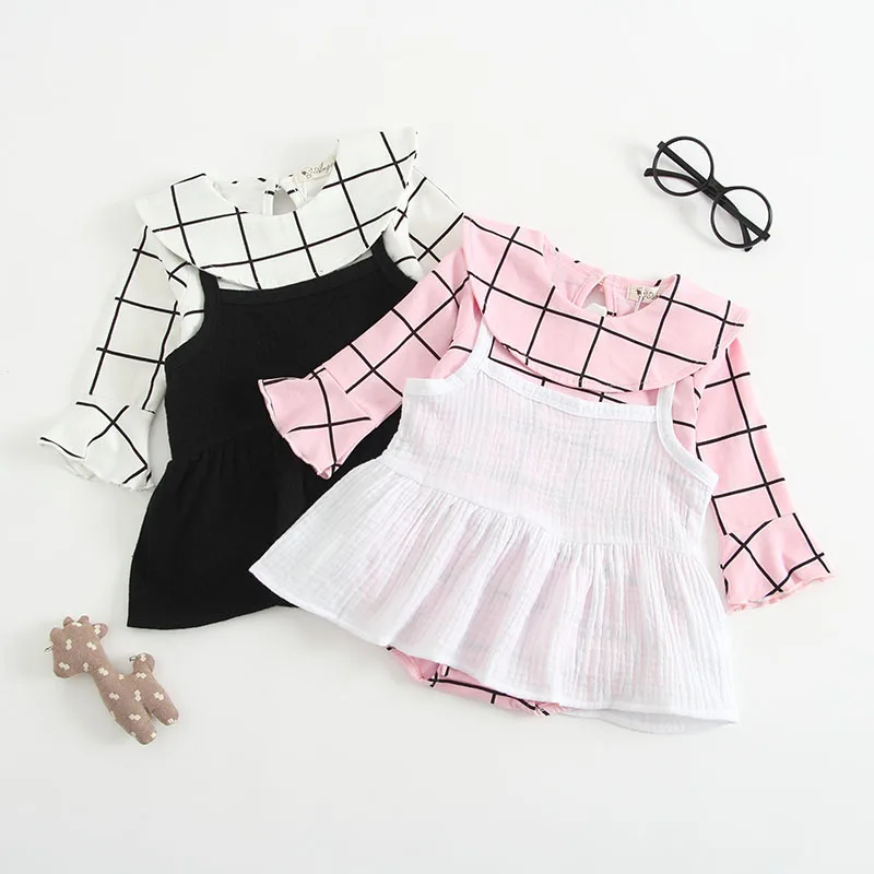 

Autumn New Baby Girls Romper Set Romper+dress Infant Overall Jumpsuit Baby Clothing Korean Style 6 9 12 24M 3T