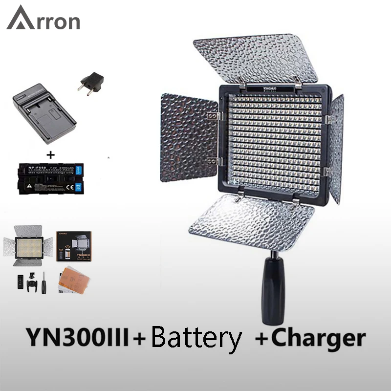 Yongnuo YN300 III YN-300 3200 k-5500 K CRI95 камера фото LED видео свет + батарея с зарядным