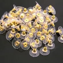 P009 аксессуары для рукоделия 50 шт./лот Высокое качество 11 мм золотой цвет/посеребренные пробки для сережек