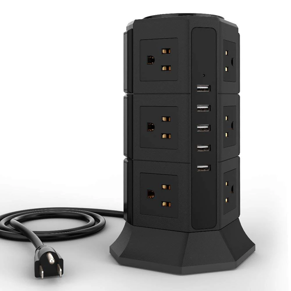 Блок питания Tower 12 US Outlet сетевой фильтр электрическая зарядная станция с 5 USB 6.5ft удлинитель для телефонов планшетов