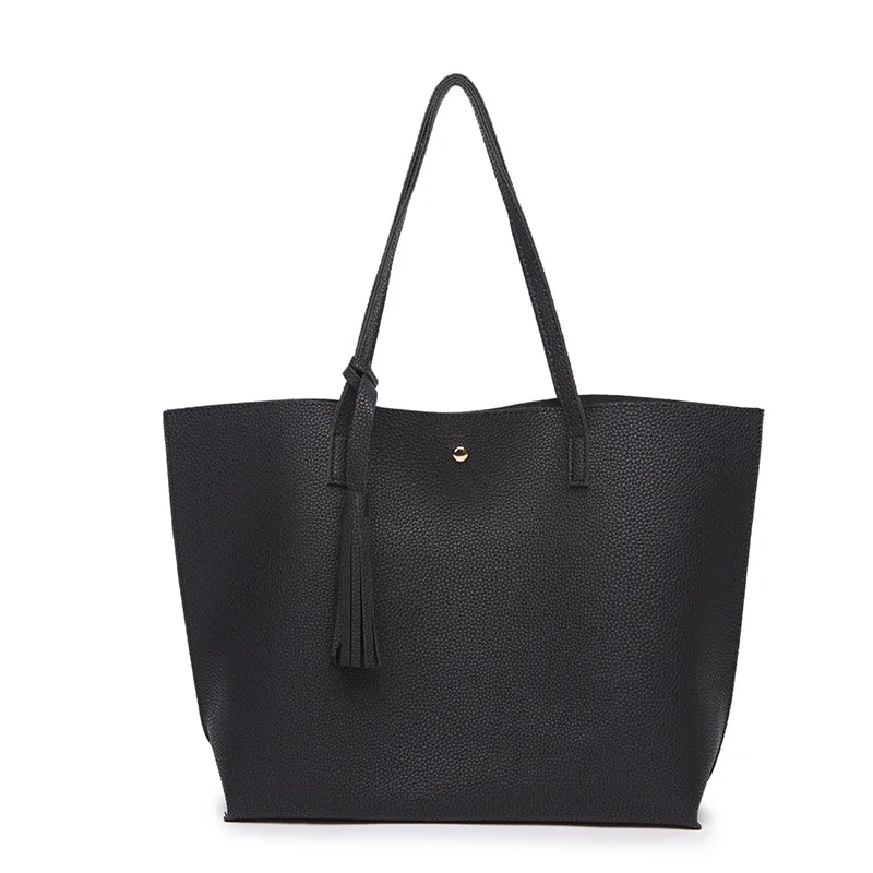 

2019 new tasseled lady bag single shoulder handbag PU large lady handbag