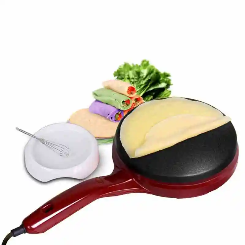 220V Electric Crepe Pancake Maker Baker Non stick Household