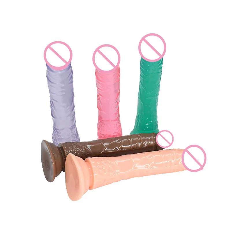 21cm Long Jelly dildo Realistic big penis With Strong Suction Cup Dildo & Vibrator Big Cock Sex Toy For Woman Adult Sex Products