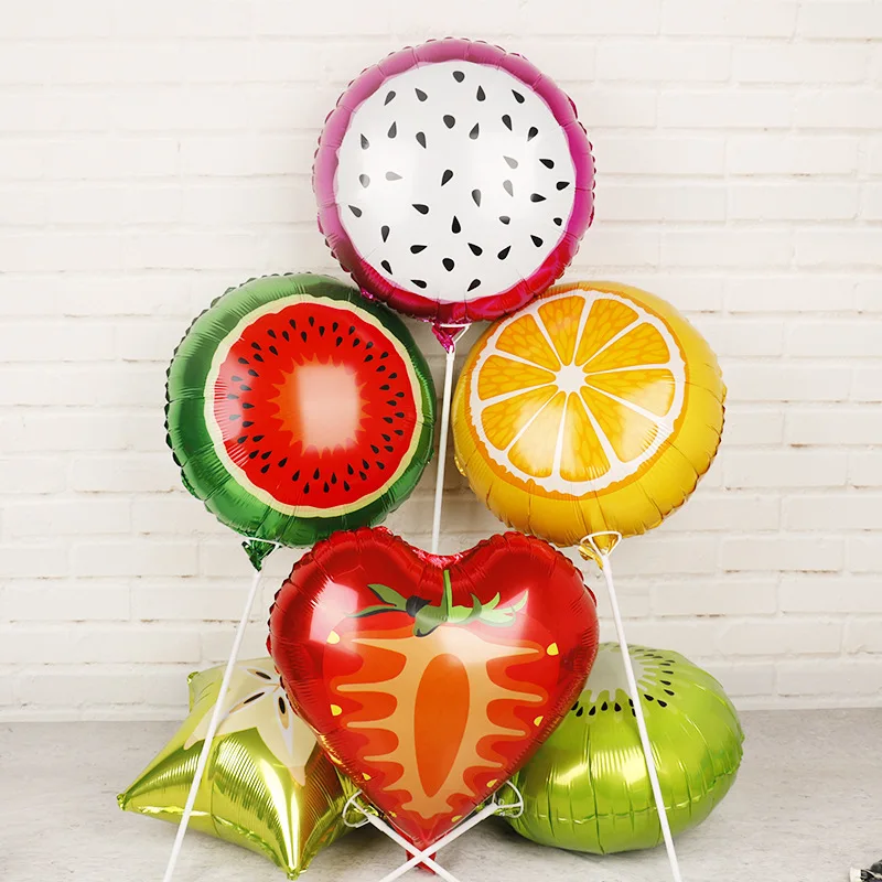 

5PC/Pack Childre Birthday Party Aluminium Foil Cute Fruit Ballons Baby Shower Decorations Ballons Kids Room Arrangement 18 Inch