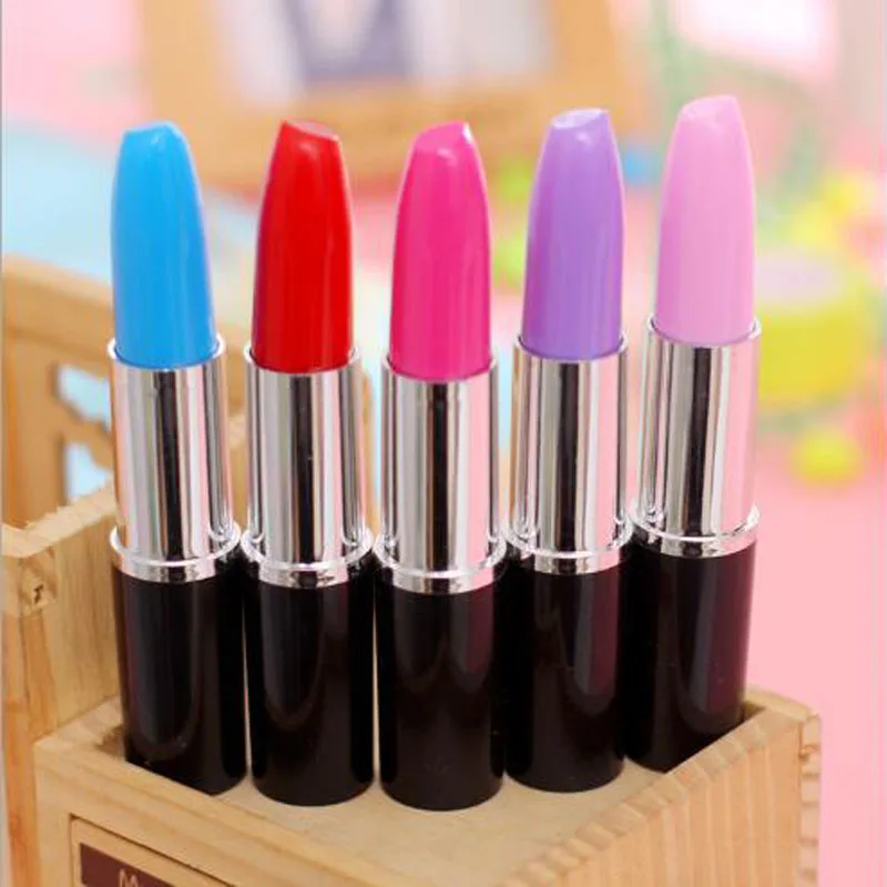 

Cute Ballpoint Pen Creative Lipstick Pen For School Office Supplies Stationery Colored Ball Pens Blue Refill 0.5mm