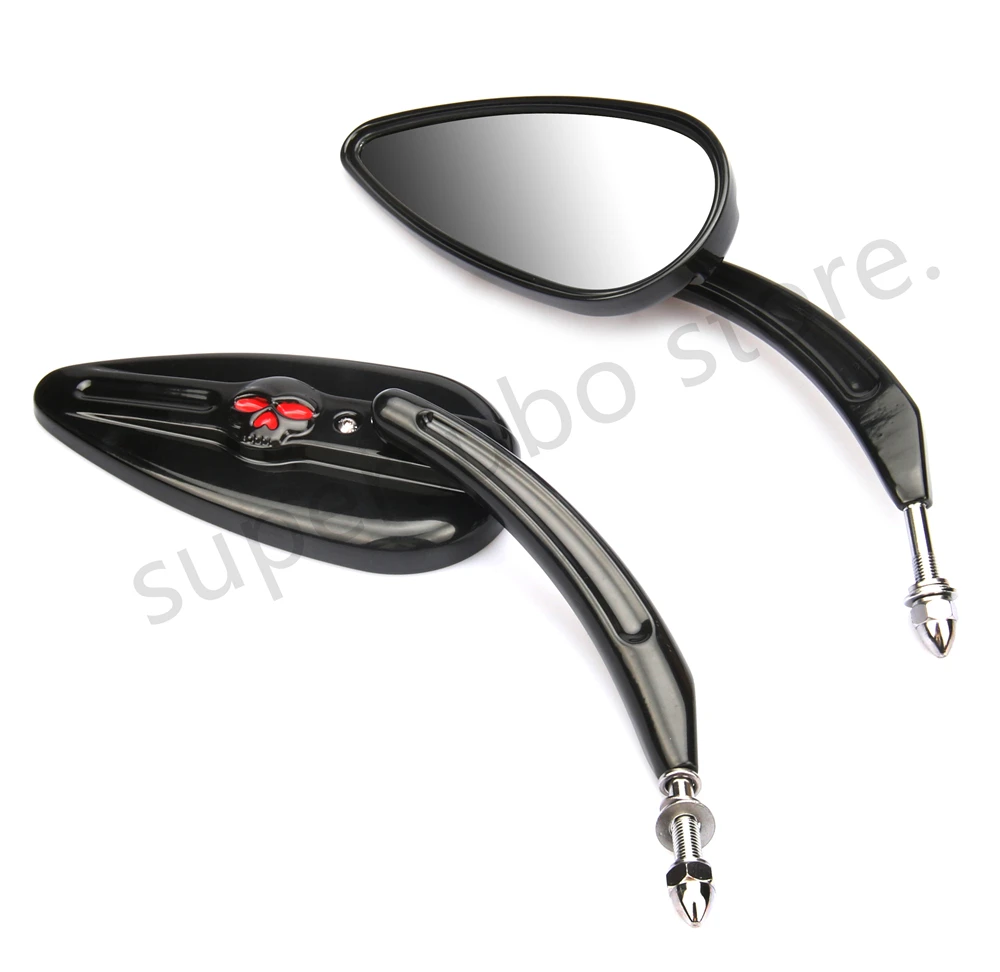 

Aluminum skull Mirrors For harley street glide mirrors road king side view mirrors softail fatboy mirrors Ultra Classic EFI