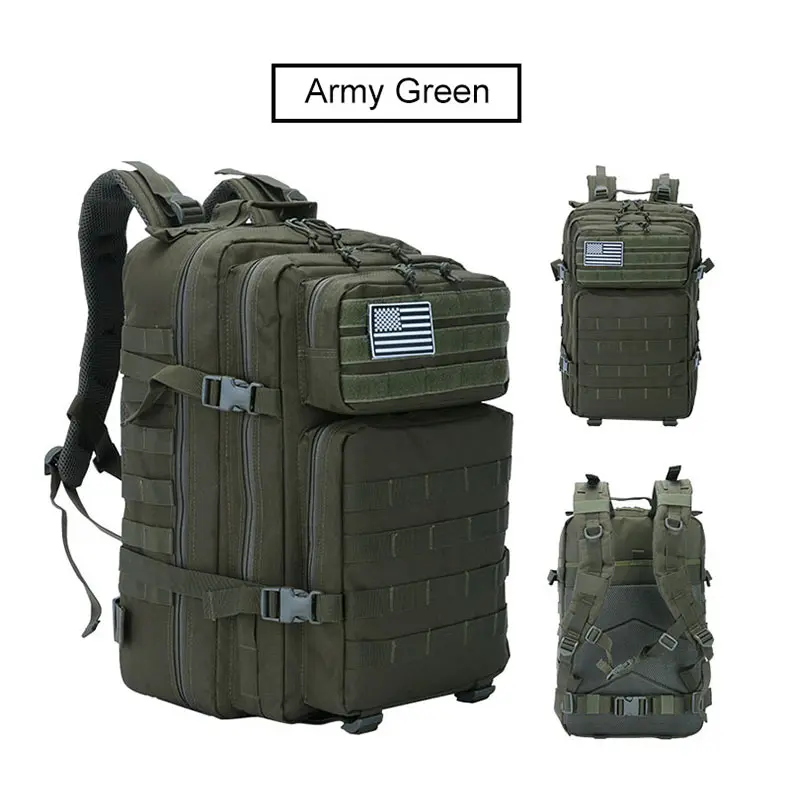 50L Capacity Military Tactical Backpack Men Army Large Bag Hiking Camping Rucksack Hunting Outdoor Waterproof Travel Backpack