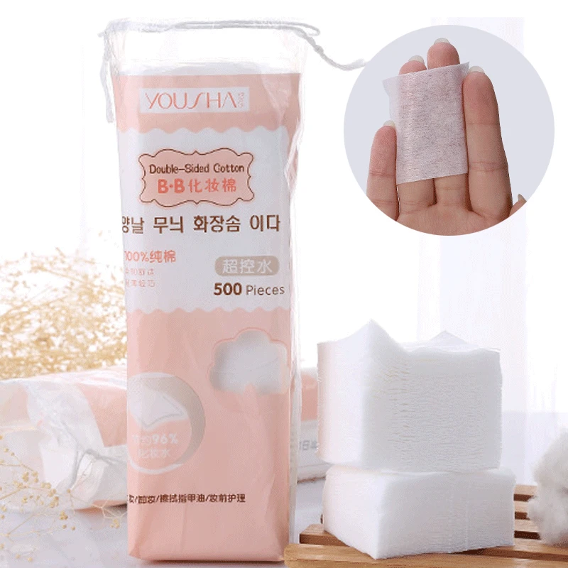 

500Pcs/Bag Cleansing cotton Facial Organic Cotton Pads Facial Cleaning Nail Polish Remover Cosmetic Tissue Makeup Skin Care Tool