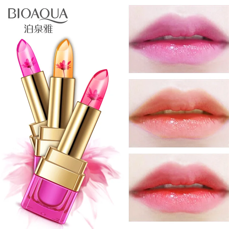 

Bioaqua black chrysanthemum jelly temperature change lipstick moisturizing brightening natural make up lip care