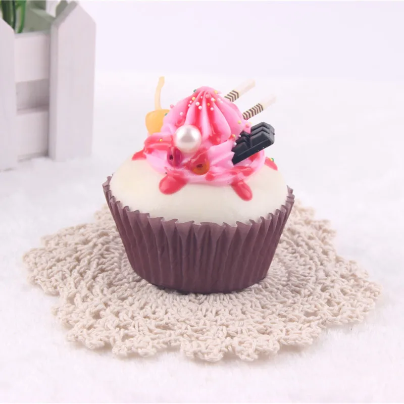 

1Pc Random Color 7CM Paper Cup Creamy Cake Kids' Kitchen Toys Similation Bakery Decoration Props Frosting Cute Cake Toy P0