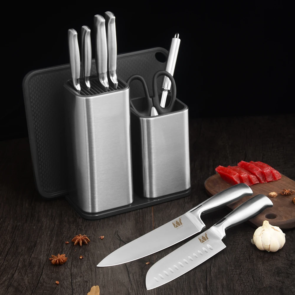 XYj стальной держатель для кухонных ножей, подставка для ножей из нержавеющей стали, многофункциональное место для хранения ножей большой емкости