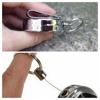 

Outdoor Anti Lost Key chain Wire Rope High Resilience Steel Key Ring Metal Retractable key Chain Alarm Key Ring gadget