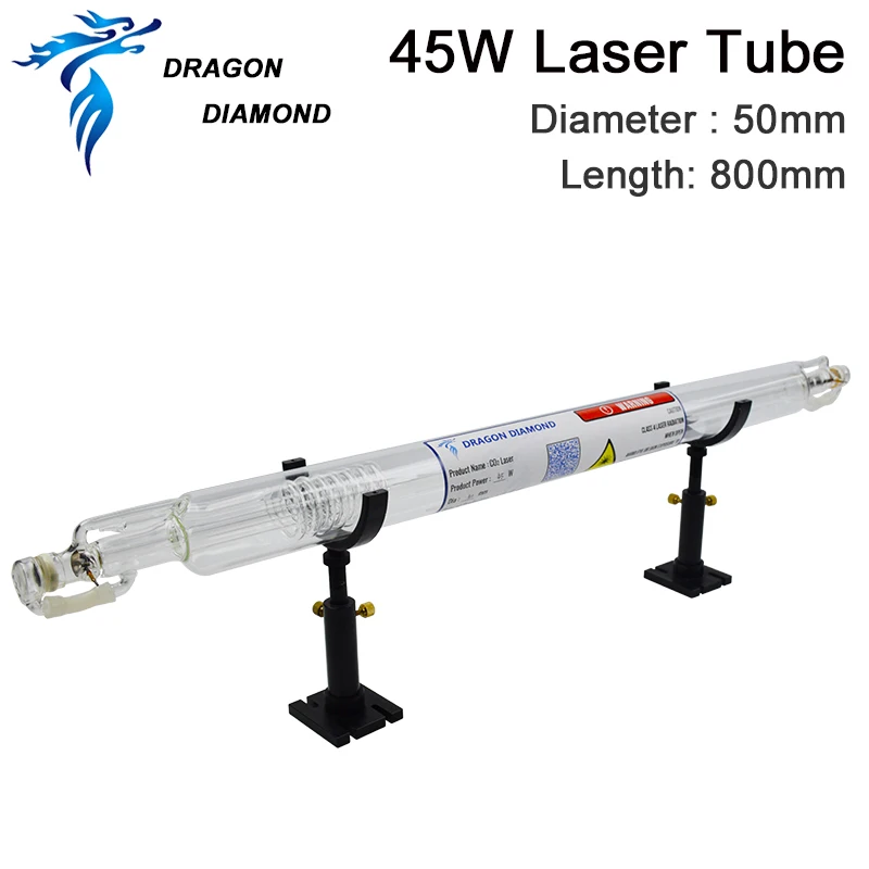 

45W Dragon Diamond Co2 laser tube 50mm diameter 800mm length laser tube 45w for CO2 Laser Engraving Cutting Machine