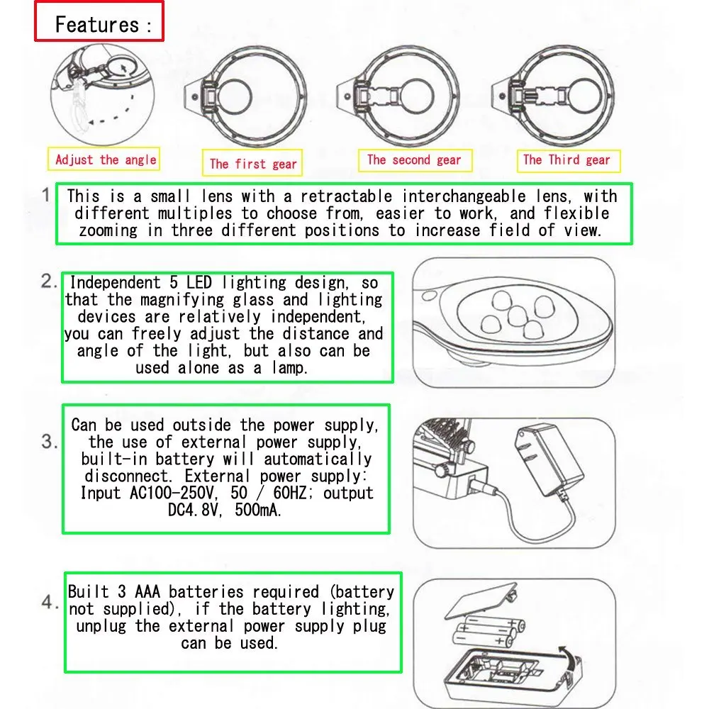 lampe loupe desktop Magnifier  002