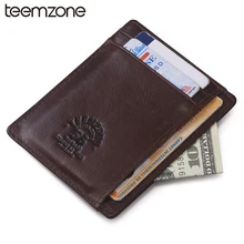 Teemzone, новинка, для мужчин, масло, воск, кожа, для визиток, на каждый день, 6, для кредитных карт, ID, держатель, простой, для карт, чехол держатель для карт, тонкий кошелек K360