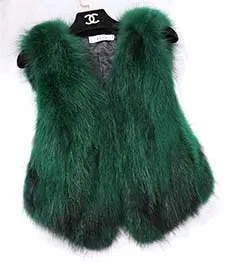 Женский жилет из натурального лисьего меха без рукавов TFP819|fox fur vest|natural fox vestreal |