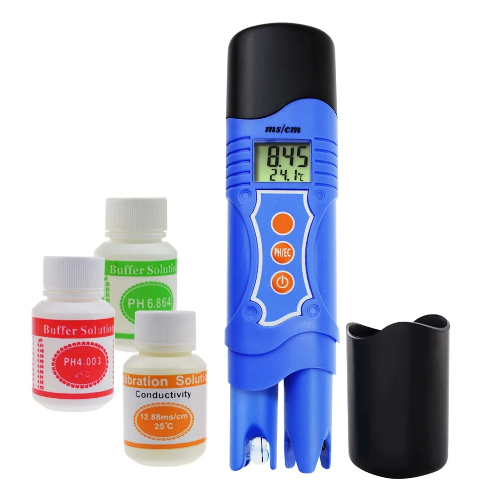 

3-in-1 pH Temperature Conductivity EC Meter Tester Digital Pen-Type ATC, 19.99 mS/cm, 0.01mS/cm Resolution, Water Quality Kit