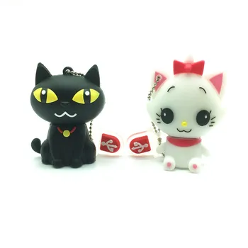 

USB flash drive cute cat pen drive lovely animal black/white cat flash card 4gb 8gb 16gb 32gb 64GB Pendrive USB memory stick