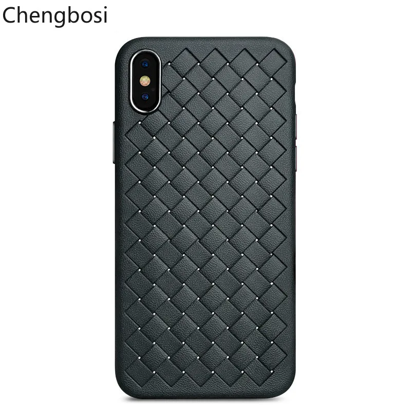 

Super Soft Leather Phone Case for IPhone 8 X XS Max Luxury Grid Cases for IPhone 6 6s 7 8 Plus XR XS Cover Silicone Accessories