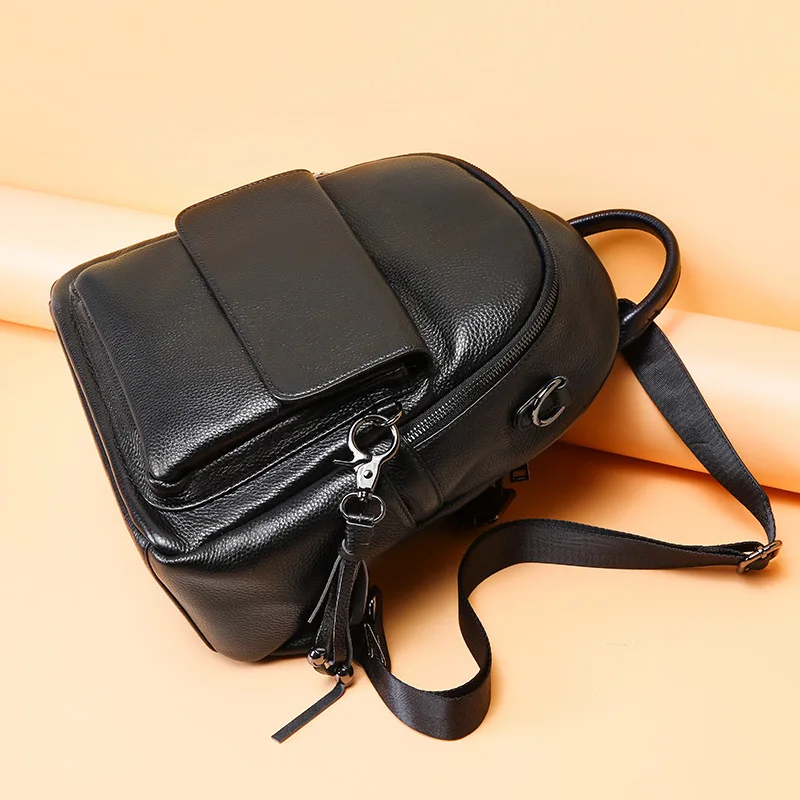 

women backpack Luxury Genuine Leather backpack school bag for girls teenagers vintage backpack large travel female shoulder bag