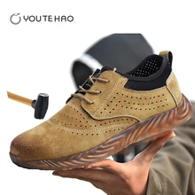 Легкая дышащая летняя защитная обувь с мягкой подошвой мужская удобная обувь для работы