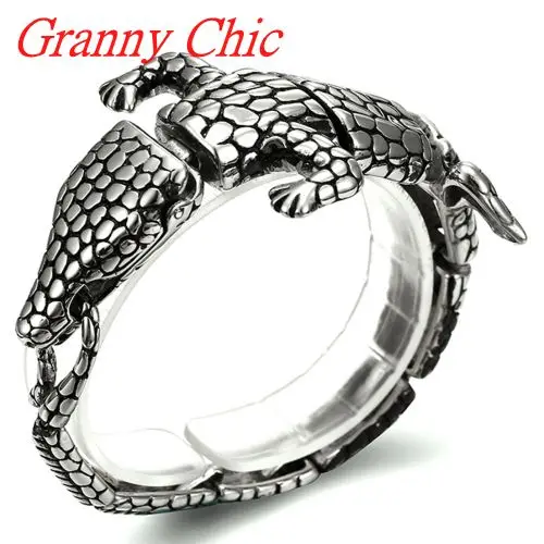 Granny Chic Hot Stainless Steel Silver Color Crocodile Bracelet Bangle Cuff For Men Boys The Perfect Fashion Statement